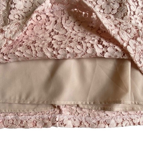 NWOT Zara Lace Overlay Mini Dress Size XS Light Pink Cap Sleeve Fairy - Picture 12 of 15